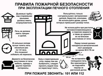 Пожарная безопасность при использовании печного отопления